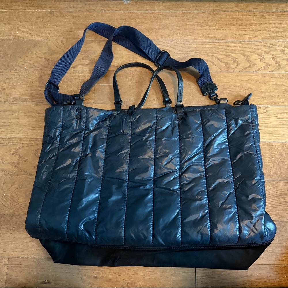 MZ Wallace Navy Quilted Puffer Tote/Crossbody Bag